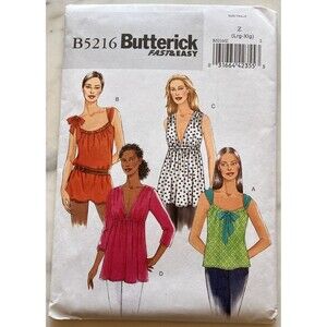 EASY Butterick Sew Pattern B5216 Misses Tunics Tank Tops Sz L-XL UNCUT Boho Y2K